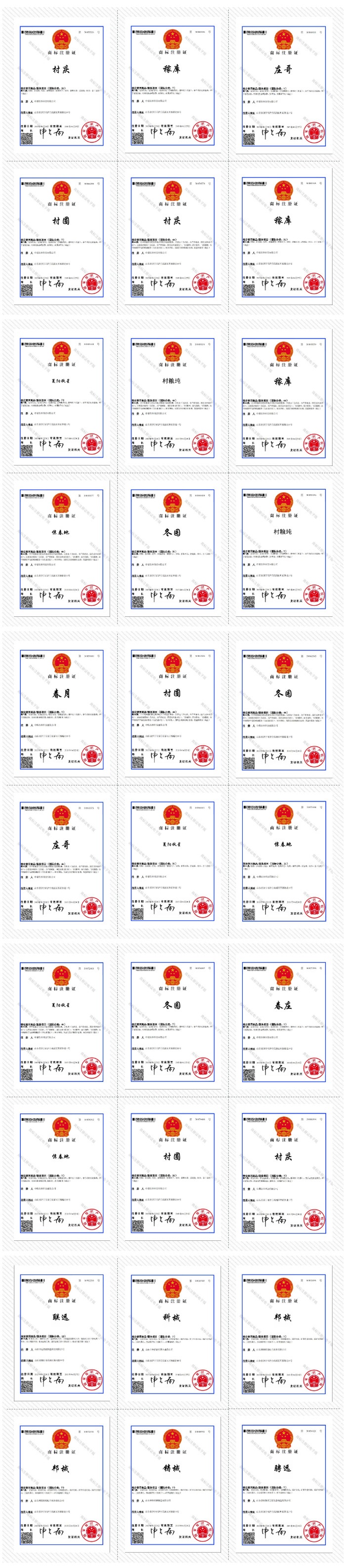 Congratulations To Shandong Lvbei For Obtaining 30 National Trademark Registration Certificates
